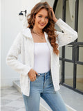 Zip-Up Collared Cardigan with Pockets