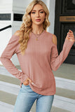 Round Neck Cold Shoulder T-Shirt