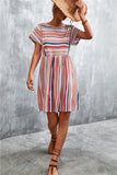 Striped Round Neck Dress