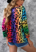 Bright Multi Colored Leopard Blouse