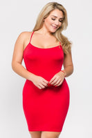 Yelete Plus Size Solid Seamless Long Cami Top/Dress