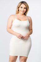 Yelete Plus Size Solid Seamless Long Cami Top/Dress