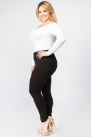 Yelete Long Sleeve Off the Shoulder Bodysuit- curvy