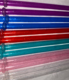 Transparent Solid Color Glitter Tumbler Straws