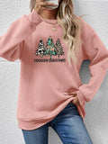 Graphic Round Neck Dropped Shoulder Sweatshirt