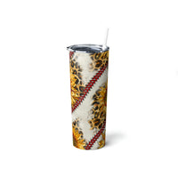 Baseball Sunflower Skinny Steel Tumbler with Straw, 20oz