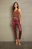 Double Take PU High Waist  Straight Pants