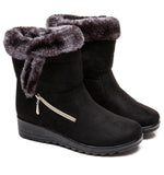Black Plush Snow Boots