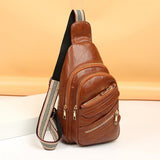 Vegan Leather Cross Body Sling Bag With Diagonal Pocket Design and Adjustable Strap