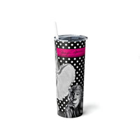 Polka Dot Marilyn Skinny Steel Tumbler with Straw, 20oz