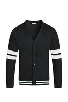 Mens Two Stripe Buttoned Cardigan