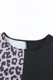 Leopard Color Block Split Dress