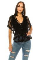 Easy Does It Black Lace Top