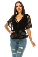 Easy Does It Black Lace Top