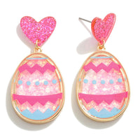 Glitter Heart + Easter Egg Earrings