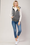 Hooded Sherpa Fur Lined Vest Jacket