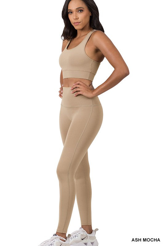 ZENANA ATHLETIC RACERBACK TANK TOP & LEGGINGS SET