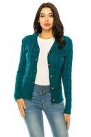 Cable Knit Sweater Hooded Cardigan - Curvy