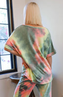 Olive Pink & Light Green Tie-Dye loungewear Set