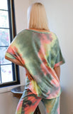 Olive Pink & Light Green Tie-Dye loungewear Set