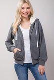 Sherpa Lined Zip Up Hoodie Sweatshirt Jacket