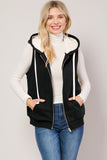 Hooded Sherpa Fur Lined Vest Jacket