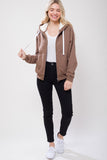 Sherpa Lined Zip Up Hoodie Sweatshirt Jacket