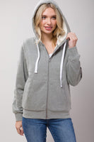 Sherpa Lined Zip Up Hoodie Sweatshirt Jacket