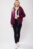 Sherpa Lined Zip Up Hoodie Sweatshirt Jacket