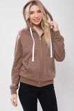 Sherpa Lined Zip Up Hoodie Sweatshirt Jacket