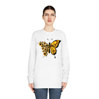 Faith Butterfly & sunflowers Long Sleeve Crewneck Tee