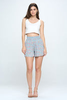 Smock waisted flare short pants