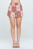 Smock waisted flare short pants