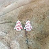 Christmas Tree Cake Studded Earrings