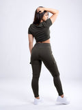 High-Waisted Tactical Leggings w Cargo Pockets