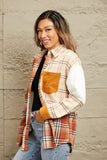 Double Take Plaid Color Block Dropped Shoulder Shacket