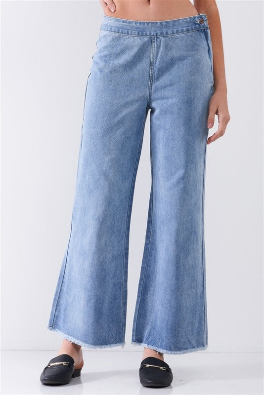 Low Rise Basic Flare Jean Pants
