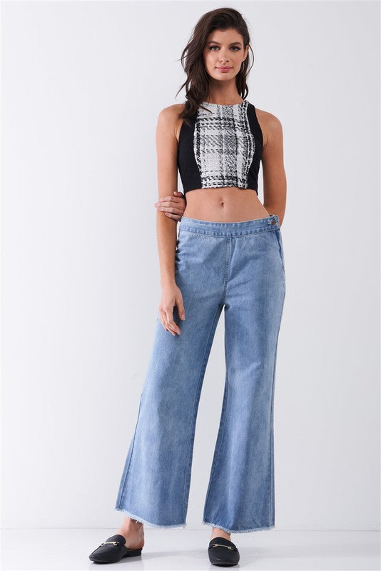 Low Rise Basic Flare Jean Pants
