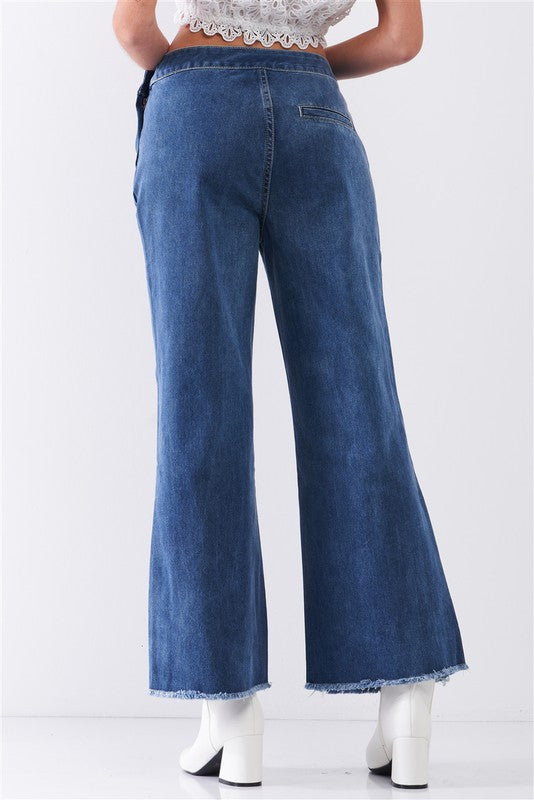 Low Rise Basic Flare Jean Pants