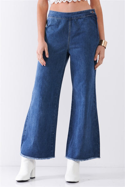 Low Rise Basic Flare Jean Pants