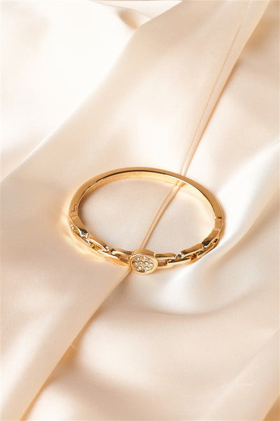 Gold Chain Bangle Clasp Bracelet