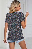 Floral V-Neck Short Sleeve T-Shirt