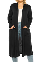 Plus size solid duster cardigan