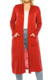 Plus size solid duster cardigan