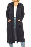 Plus size solid duster cardigan