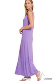 ZENANA SLEEVESS FLARED SCOOP NECK MAXI DRESS