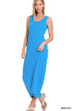 ZENANA SLEEVESS FLARED SCOOP NECK MAXI DRESS