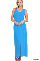 ZENANA SLEEVESS FLARED SCOOP NECK MAXI DRESS