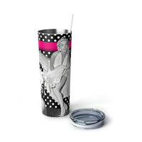 Polka Dot Marilyn Skinny Steel Tumbler with Straw, 20oz