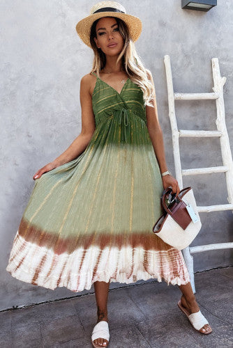 Ombré Sunrise Boho Maxi Dress